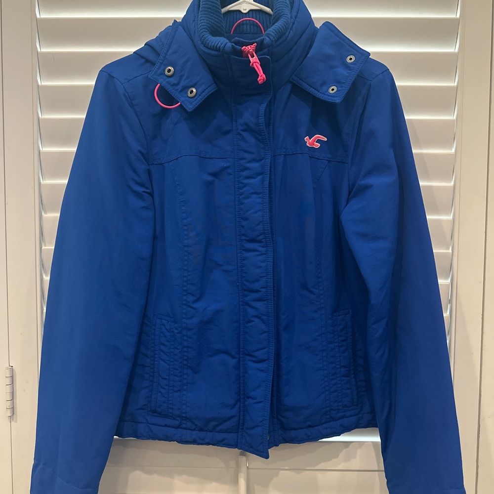 Hollister Blue Jacket with Red Accents